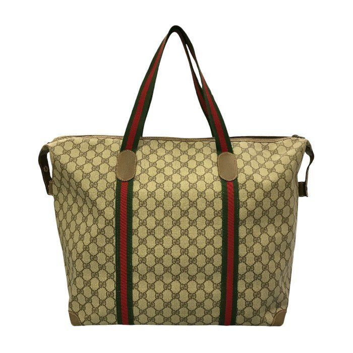 GUCCI グッチ ボストンバッグ ユニセックス オールド シェリー 旅行 大型 ショルダーバッグ PVC ブラウン 6211 中古 T1