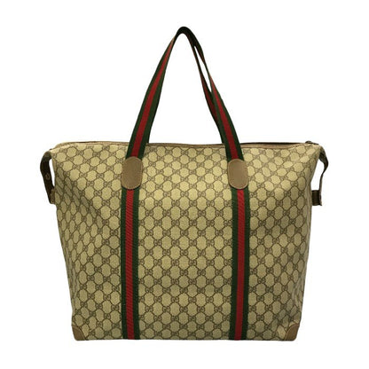 GUCCI グッチ ボストンバッグ ユニセックス オールド シェリー 旅行 大型 ショルダーバッグ PVC ブラウン 6211 中古 T1