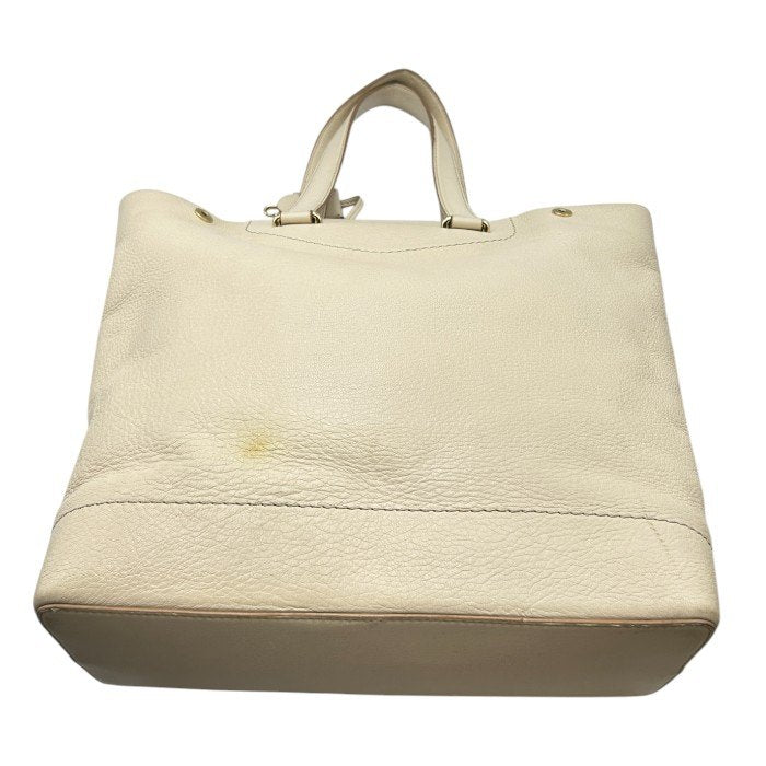 BALLY バリー レザー トート バッグ アイボリー 本革 鞄 大きめ A4 通勤 中古 W４