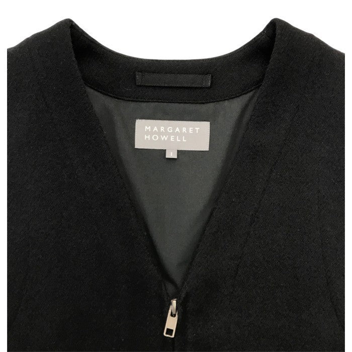 MARGARET HOWELL マーガレットハウエル ベスト レディース ウール ダブルジッパー ブラック 1サイズ 578-4225004 中古 T1
