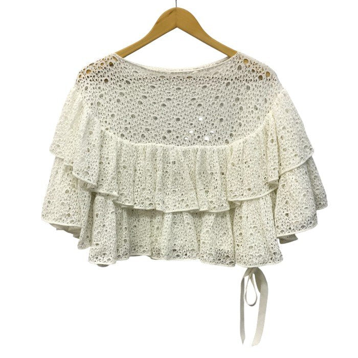 CHANEL シャネル トップス レディース レース ニット フリル アシンメトリー ホワイト 34サイズ P43385K04388 中古 T1