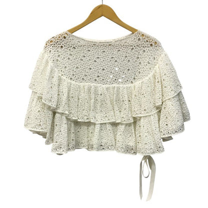 CHANEL シャネル トップス レディース レース ニット フリル アシンメトリー ホワイト 34サイズ P43385K04388 中古 T1