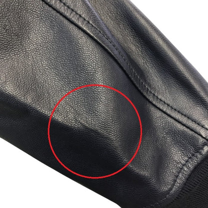 PauI Smith ポールスミス ジャケット メンズ レザー 山羊 ジップアップ ブルゾン ネイビー Sサイズ PP-MN-41502 中古 T1