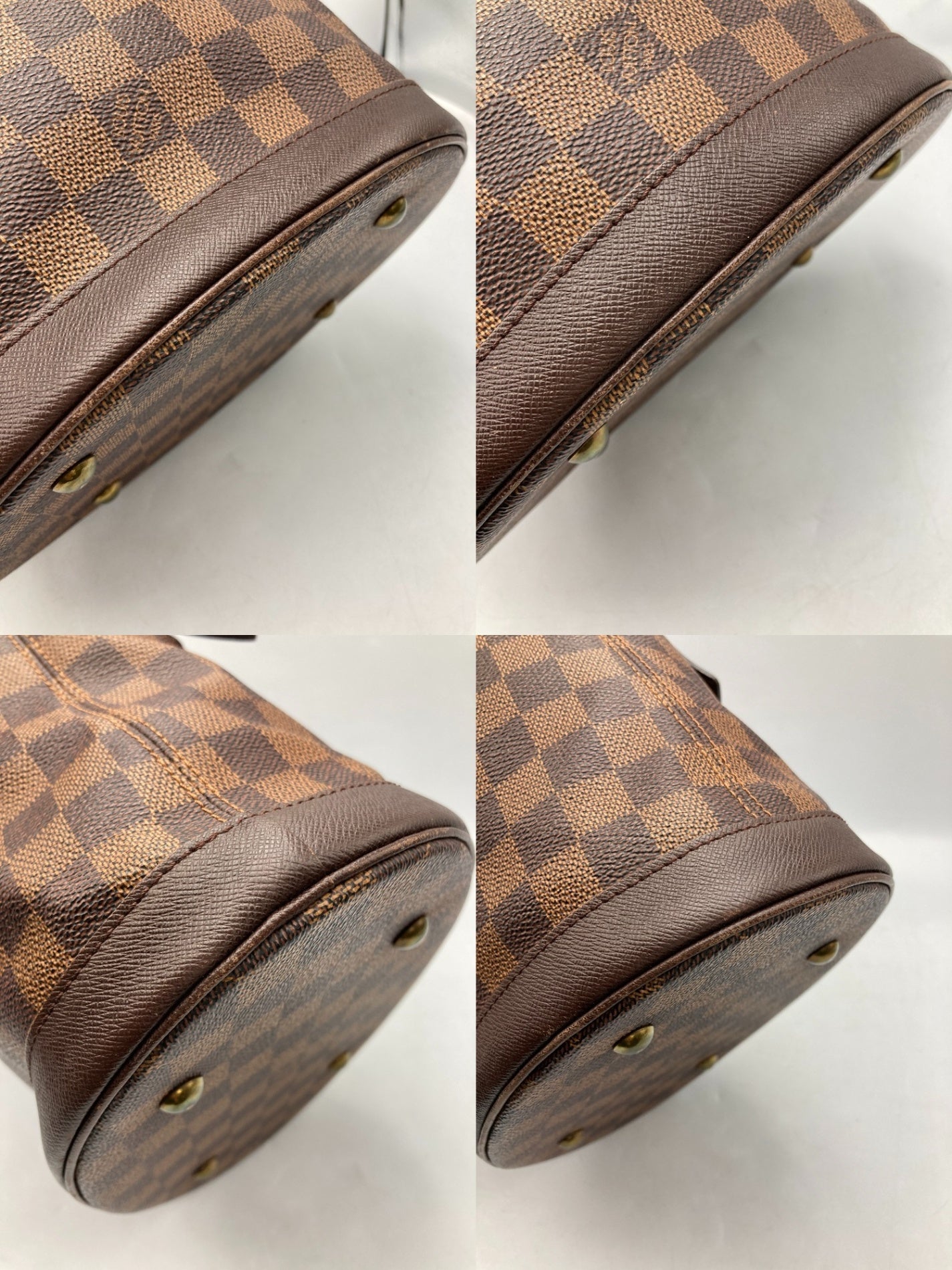 LOUIS VUITTON ルイヴィトン ダミエ エベヌ マレ バケツ型 ショルダー トートバッグ ポーチ付 N42240 中古 D4