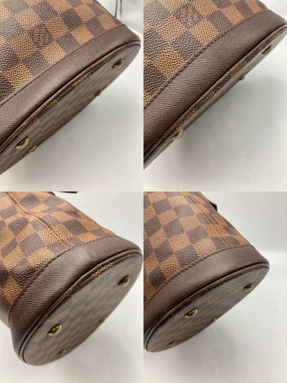 LOUIS VUITTON ルイヴィトン ダミエ エベヌ マレ バケツ型 ショルダー トートバッグ ポーチ付 N42240 中古 D4