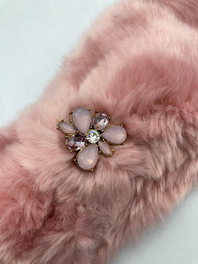 TOCCA トッカ エコファー ティペット ピンク 中古 D4