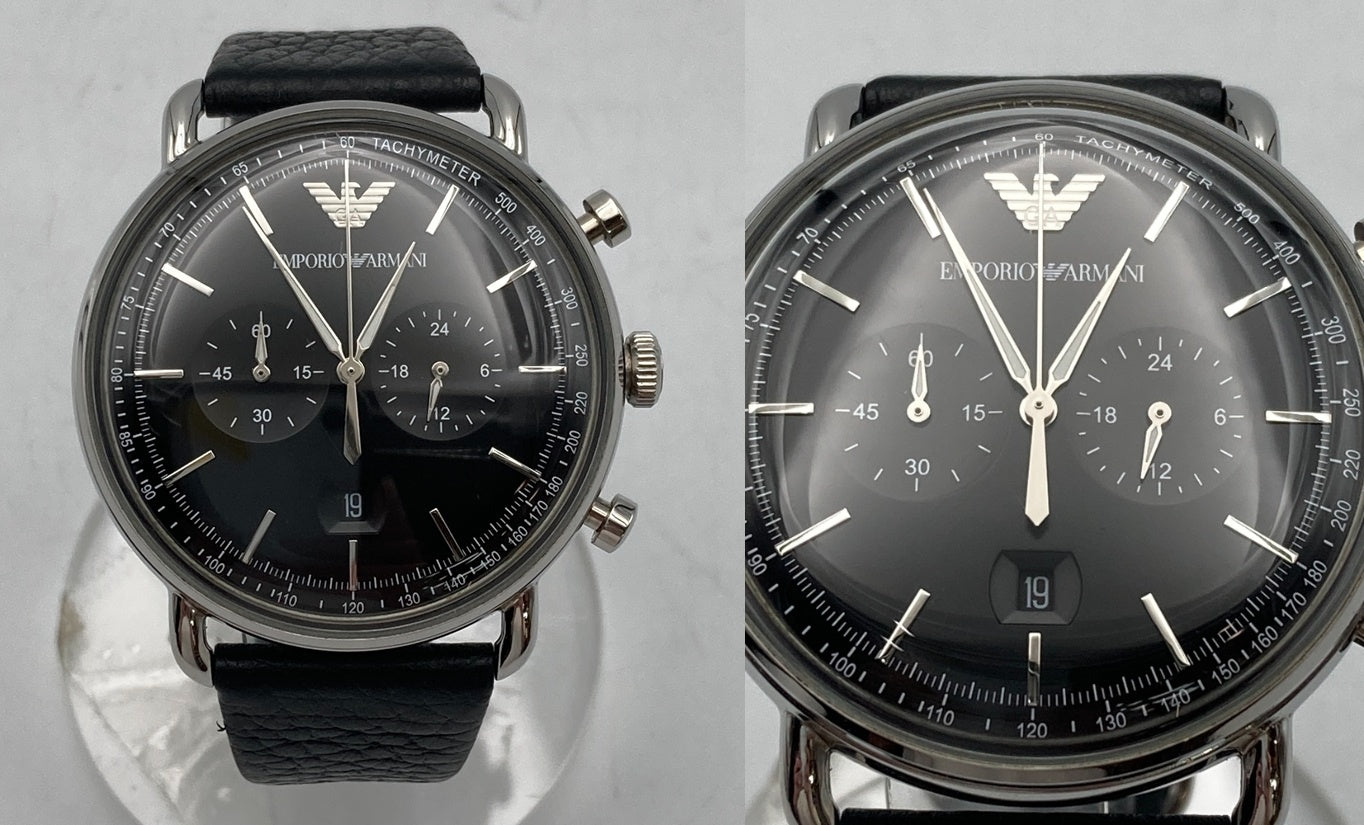 EMPORIO ARMANI エンポリオアルマーニ アビエーター クロノグラフ 腕時計 クオーツ AR11143 中古 D4