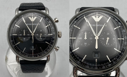 EMPORIO ARMANI エンポリオアルマーニ アビエーター クロノグラフ 腕時計 クオーツ AR11143 中古 D4