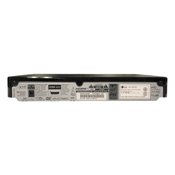 LG エレクトロニクス コンパクト ブルーレイ/DVD プレーヤー ブラック BD 高画質・高音質 SIMPLINK USB端子 BP250 中古 T1