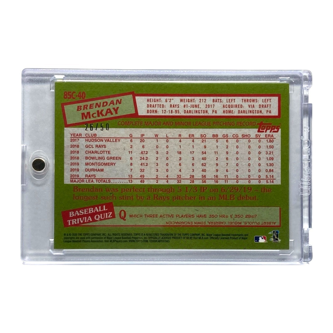 TOPPS MLBカード 35TH ANNIVERSARY BRENDAN MCKAY RAYS 26/50 #85C-40 中古 IT2