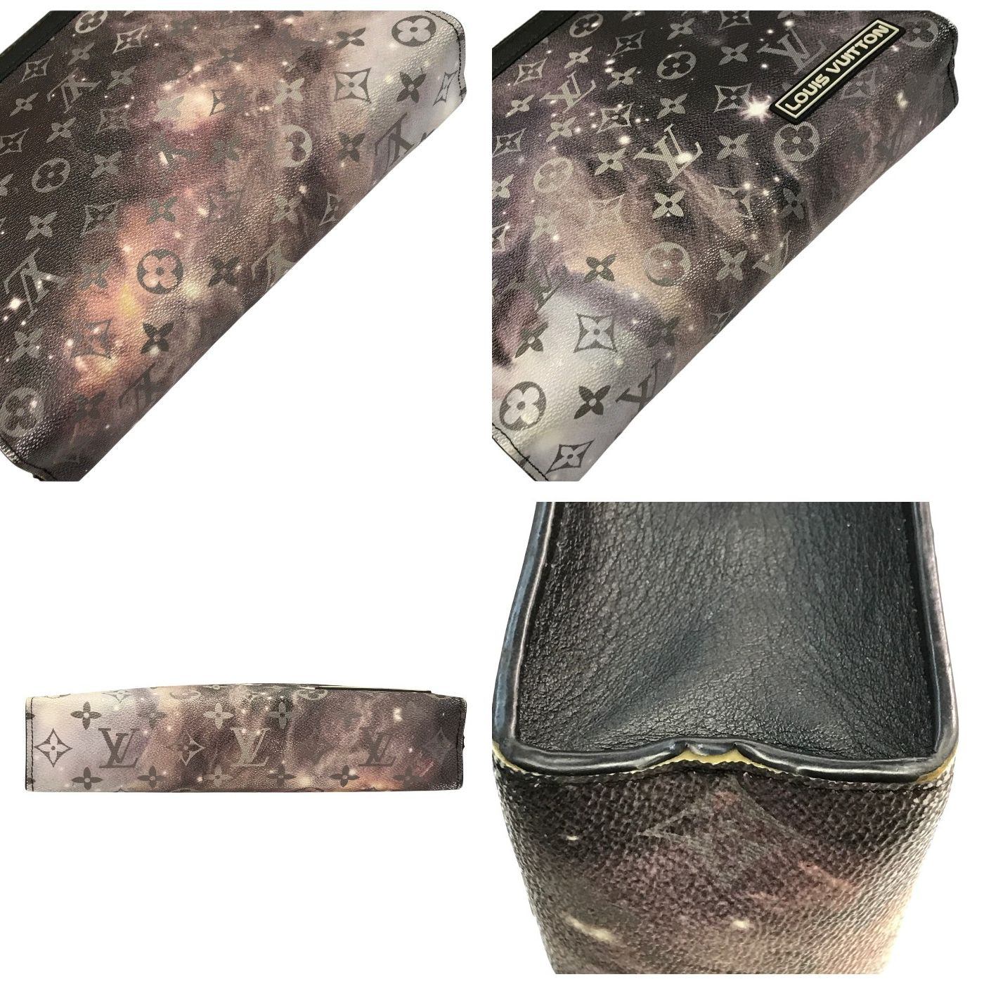 LOUIS VUITTON ルイヴィトン モノグラム ギャラクシー ポシェット ヴォワヤージュ MM セカンドバッグ メンズ クラッチバッグ 宇宙 ブラック/グレー M44448 中古 T1