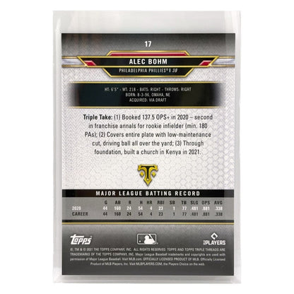 TOPPS MLBカード TRIPLE THREADS ALEC BOHM PHILADELPHIA PHILLIES /299 #17 中古 IT1