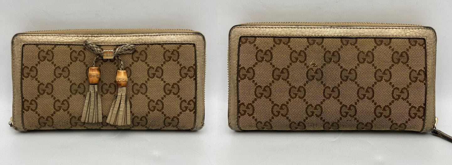 GUCCI グッチ GGキャンバス バンブータッセル ラウンドファスナー長財布 269991 中古 D4