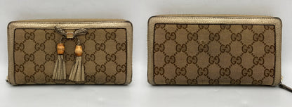 GUCCI グッチ GGキャンバス バンブータッセル ラウンドファスナー長財布 269991 中古 D4