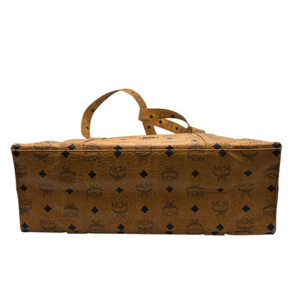 MCM エムシーエム ロゴグラム トートバッグ コニャック 鞄 ブランド レディース おしゃれ 総柄 中古 W４