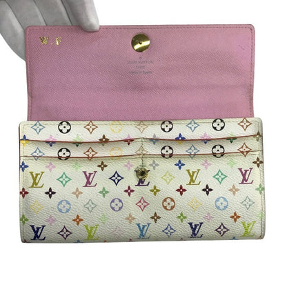 LOUIS VUITTON ルイヴィトン ポルトフォイユサラ モノグラム マルチカラー 長財布 レディース 二つ折り 旧型 ブロン/ホワイト M93744 中古 T1