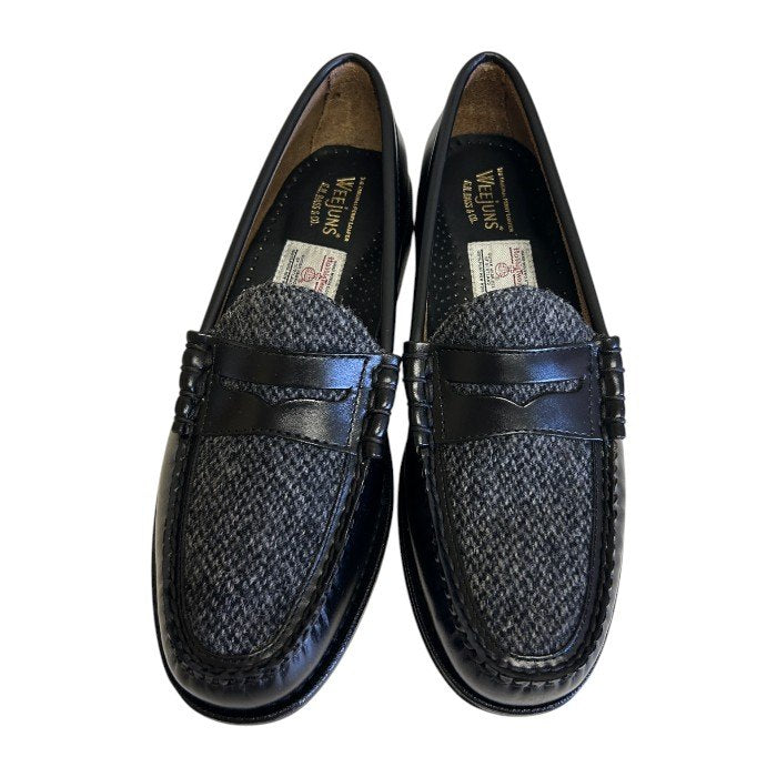 G.H.BASS ジーエイチバス WEEJUNS ローファー ツイード ブラック US7.5 (約25.5cm) 靴 シューズ メンズ レザー 中古 W1