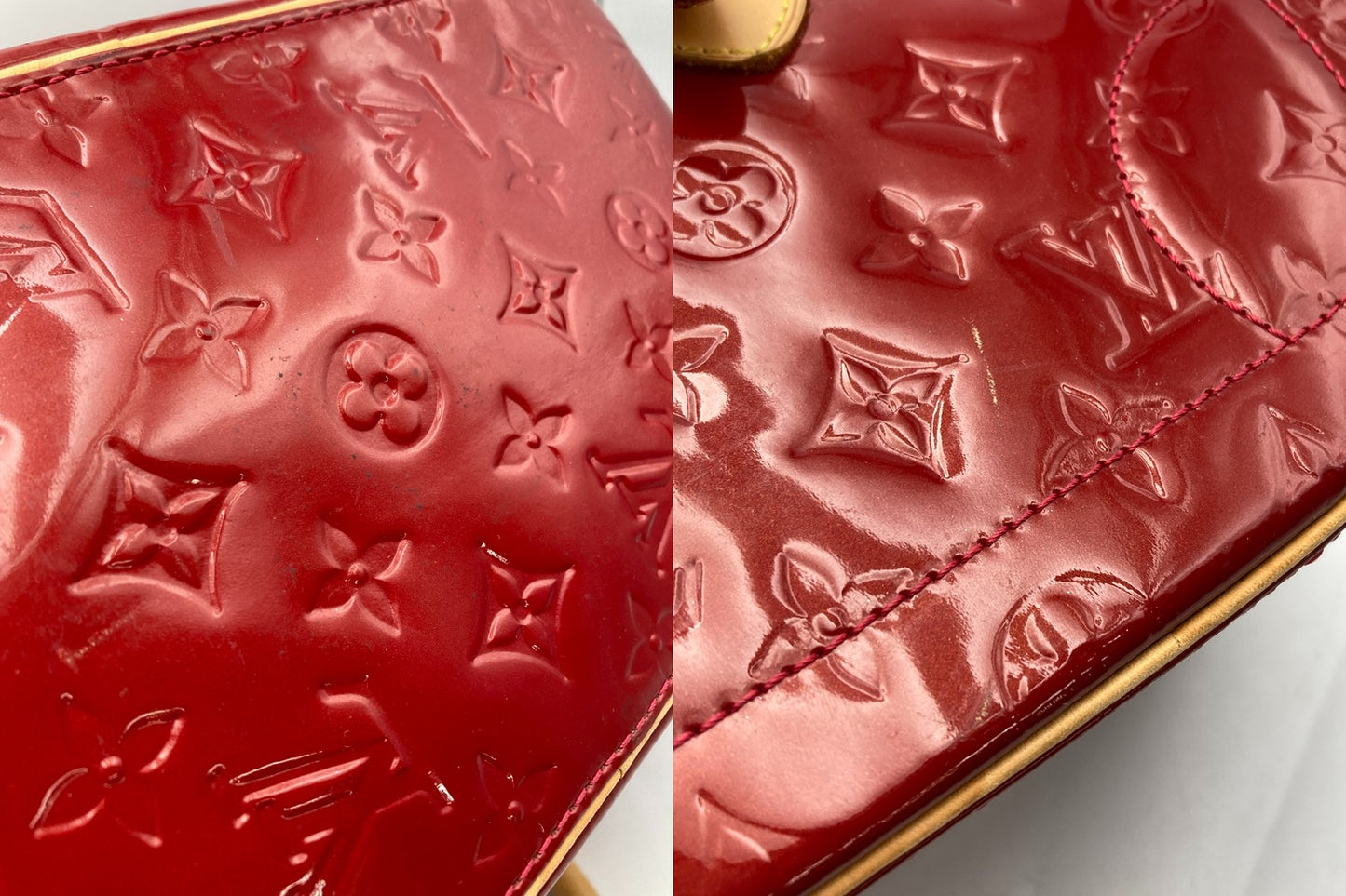 LOUIS VUITTON ルイヴィトン ヴェルニ サミットドライブ トートバッグ ポムダムール M93513 中古 D4