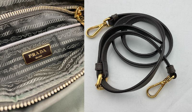 PRADA プラダ テスート 2WAY ハンドバッグ レディース カーキ B1843 中古 D4