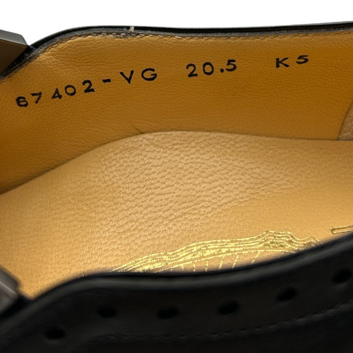 GINZA Yoshinoya 銀座ヨシノヤ レザー パンプス 20.5cm 67402-VG 本革 レディース 小さめ ブラック 靴 シューズ 中古 W４