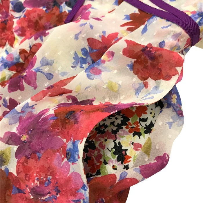TOCCA トッカ FONDU ワンピース レディース シフォン 花柄 ウォッシャブル フォンデュ ドレス 2024 レッド系マルチカラー OPTOCM0730 中古 T1