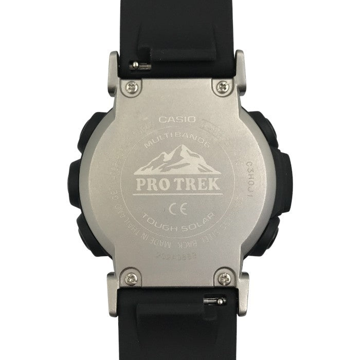 CASIO カシオ PRO TREK 腕時計 メンズ タフソーラー 電波 デジタル 登山 アウトドア コンパス ブラック PRW-30-1AJF 中古 T1