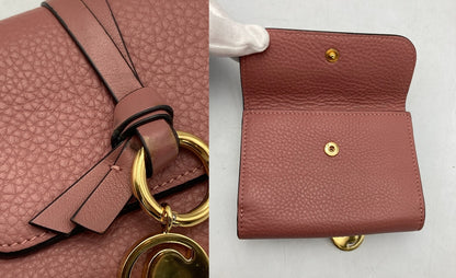 Chloe クロエ グレインレザー アルファベット スモールトリフォールド 3つ折り財布 中古 D4