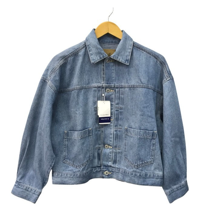 le.coeur blanc ルクールブラン ソフトデニムジャケット レディース コットン レトロ ショート丈 サックス 38サイズ 3052076605 中古 T1