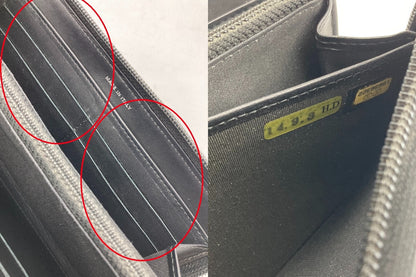 CHANEL シャネル キャビアスキン ラウンドファスナー長財布 ブラック 中古 D4