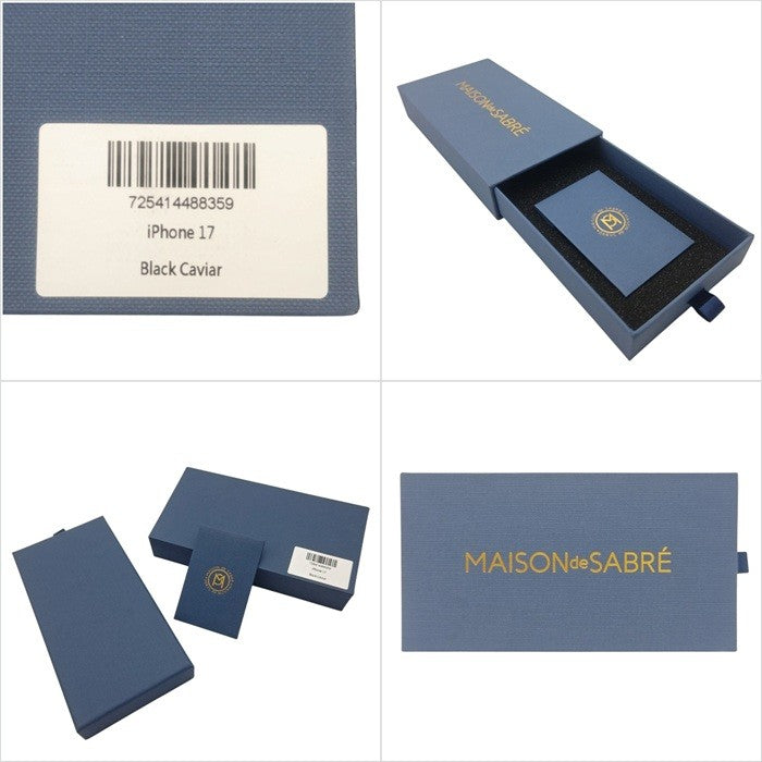 MAISON de SABRÉ メゾン・ド・サブレ iPhone 15 Pro レザーケース Black Caviar ブラックキャビア 中古 H4