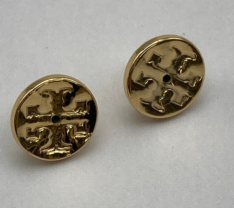TORY BURCH トリーバーチ ロゴ ボール スタッドピアス 中古 D4
