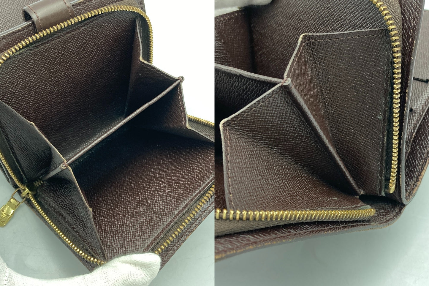 LOUIS VUITTON ルイヴィトン ダミエ エベヌ コンパクトジップ 2つ折り財布  N61668 中古 D4