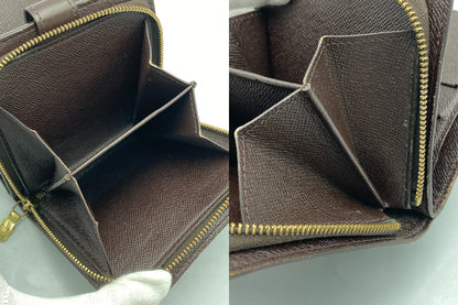 LOUIS VUITTON ルイヴィトン ダミエ エベヌ コンパクトジップ 2つ折り財布  N61668 中古 D4