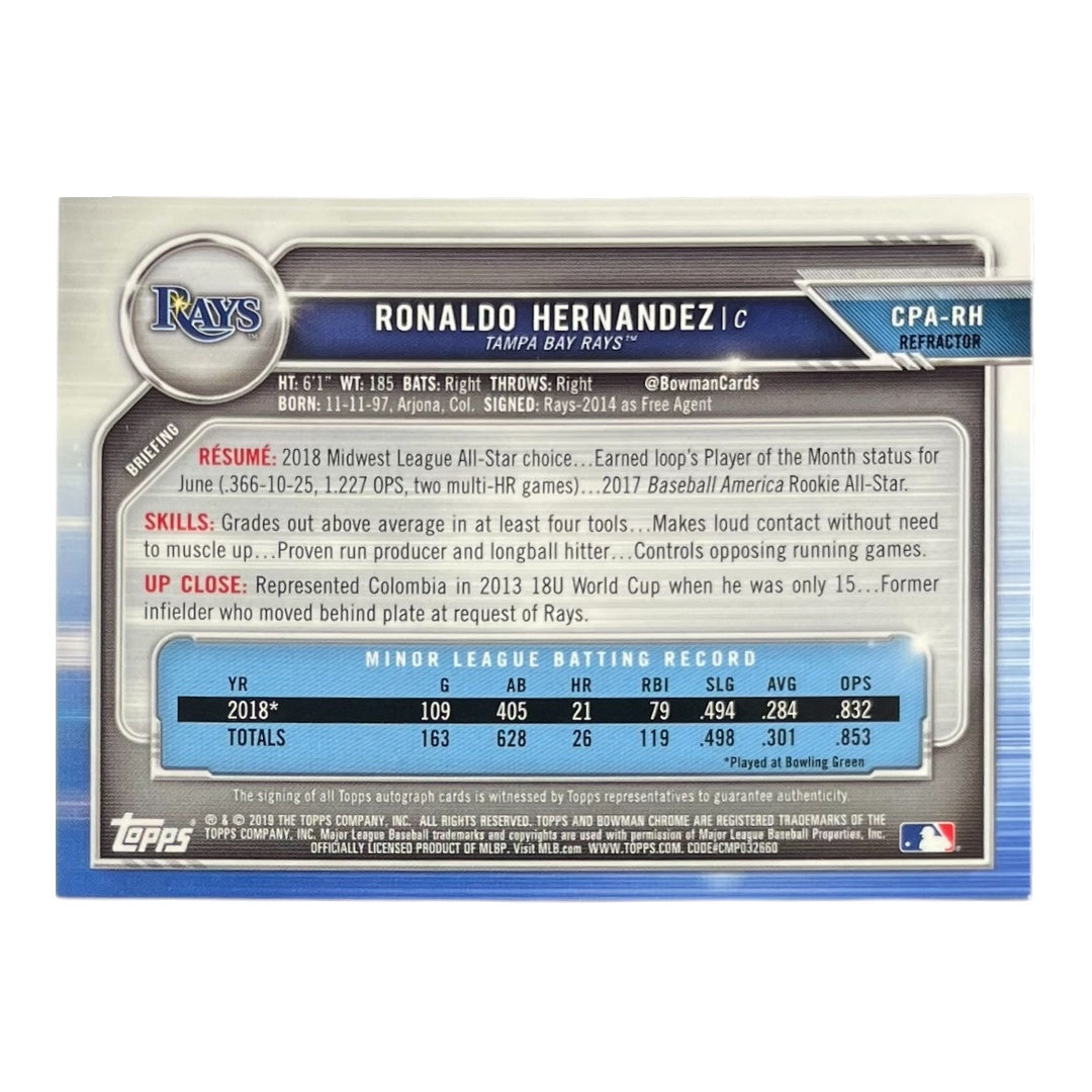 TOPPS MLBカード BOWMAN CHROME 1ST RONALDO HERNANDEZ TAMPA BAY RAYS /499 #CPA-RH 中古 IT2
