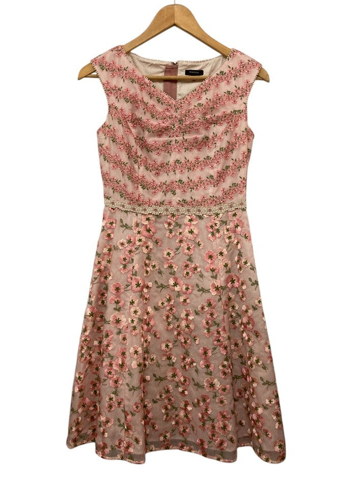 TOCCA LATIFOLIA トッカ ラティフォリア 刺繍 ドレス ワンピース サイズ2 ピンク 中古 D4