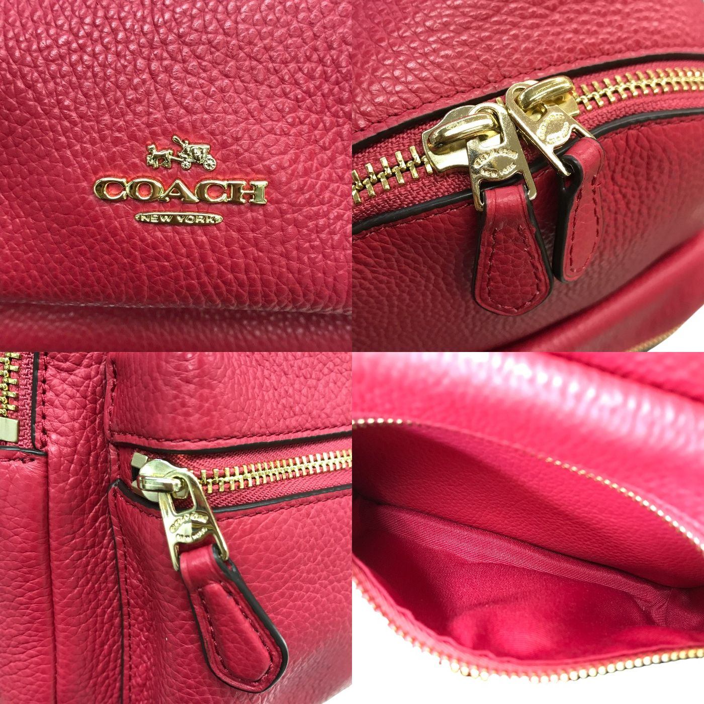 COACH コーチ リュック レディース レザー ミニサイズ バックパック レッド F38263 中古 T1