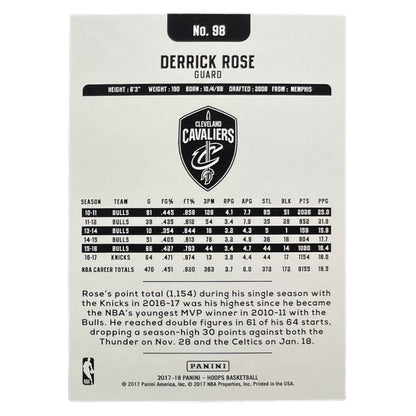 PANINI NBAカード HOOPS DERRICK ROSE CAVALIERS /199 #98 中古 IT2
