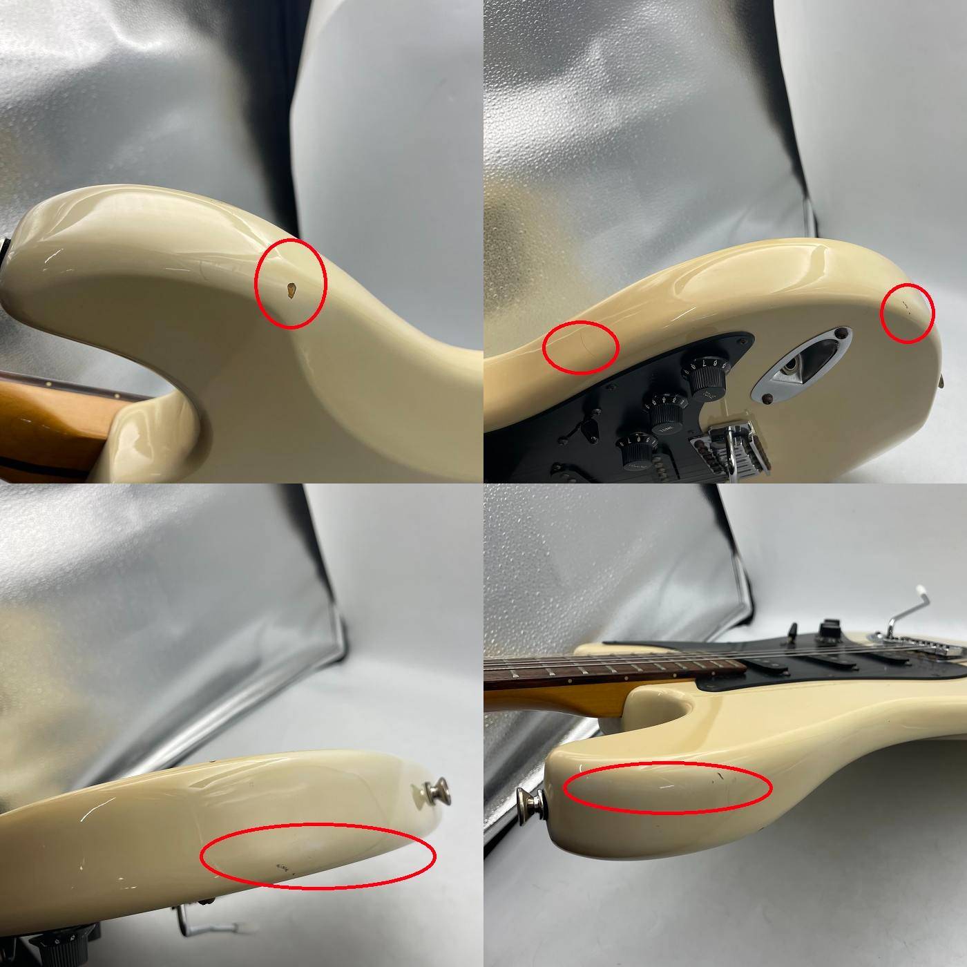 Samick ストラトタイプ エレキギター クリーム ブラック サミック 入門 練習 中古 R4
