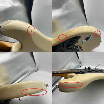 Samick ストラトタイプ エレキギター クリーム ブラック サミック 入門 練習 中古 R4