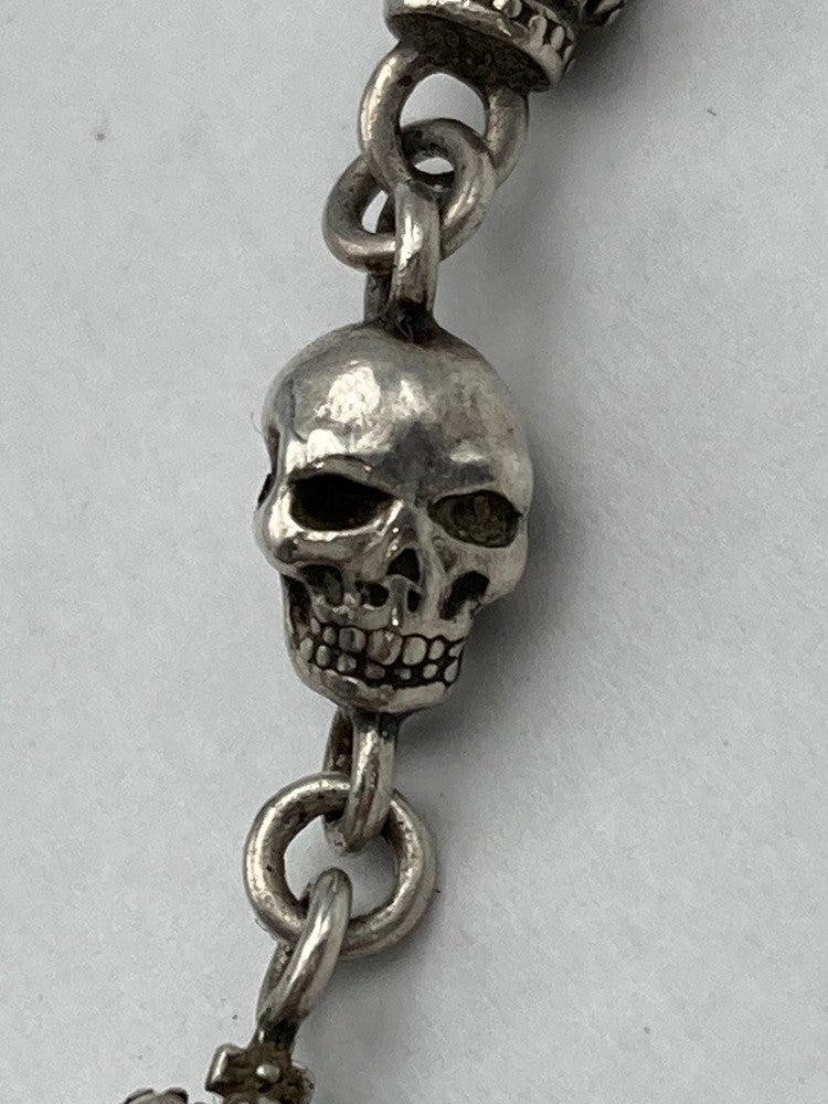 JUSTIN DAVIS ジャスティンデイビス SKULL DIVINE ブレスレット サイズM シルバー925 中古 D4