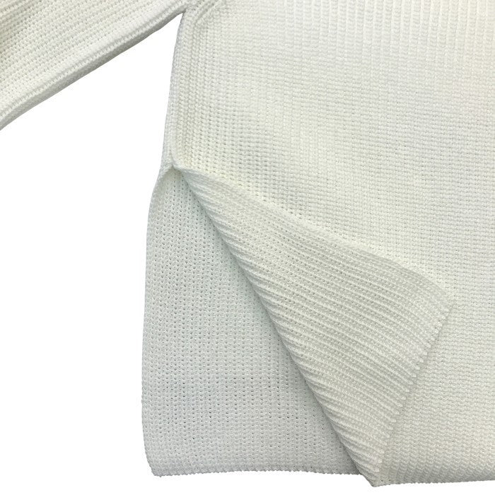 FERRAGAMO フェラガモ ニットトップス レディース 春 コットン サイドカット スリット ボートネック チュニック ホワイト XSサイズ 中古 T1