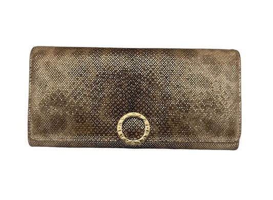 BVLGARI ブルガリ・ブルガリ メタリック カルングスキン ラージウォレット 長財布 中古 D4