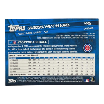 TOPPS MLBカード CHROME JASON HEYWARD CHICAGO CUBS /99 #115 中古 IT2