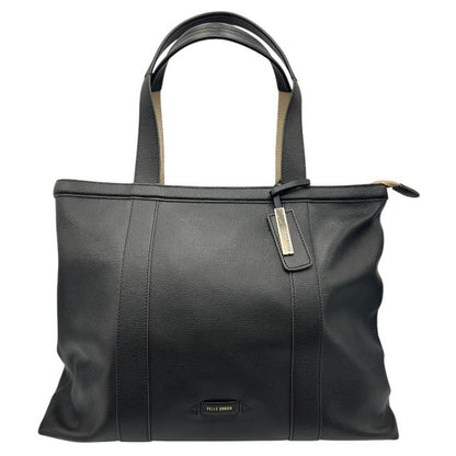 PELLE BORSA ペレボルサ トート バッグ ブラック レザー 鞄 レディース 通勤 A4 中古 Ｗ４