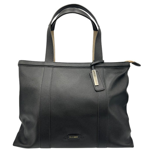 PELLE BORSA ペレボルサ トート バッグ ブラック レザー 鞄 レディース 通勤 A4 中古 Ｗ４
