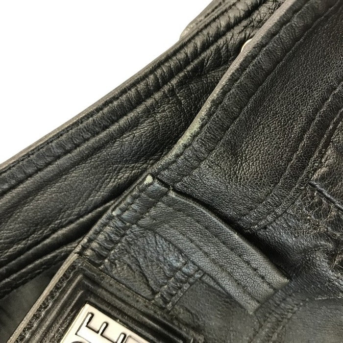 VERSACE ヴェルサーチ CLASSIC V2 レザーパンツ レディース 細身 ストレート ジップフライ ブラック 40サイズ 中古 T1