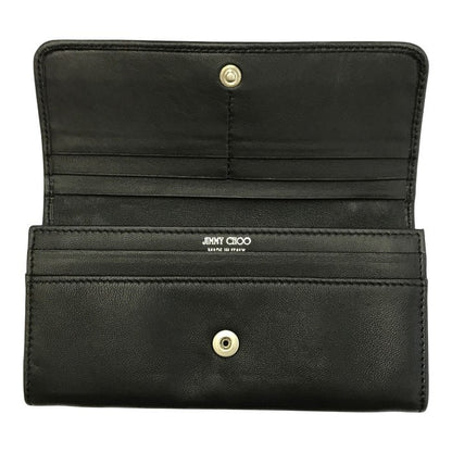 JIMMY CHOO ジミーチュウ ニノ 長財布 レディース 2つ折り レザー NINO 小銭入れ付き スタースタッズ ブラック 中古 T1