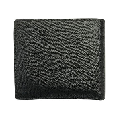 PRADA プラダ 財布 メンズ 二つ折り サフィアーノレザー SAFFIANO TRIANG 三角プレート 小銭入れあり ブラック 2MO738 中古 T1