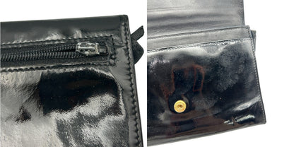 CHANEL シャネル エナメル ココマーク 財布 ブランド レディース コンパクト ブラック 中古 W４