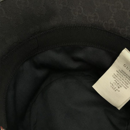 GUCCI グッチ GGキャンバス バケットハット ユニセックス GGマーモント コットン ブラック Mサイズ(58cm) 576587 中古 T1